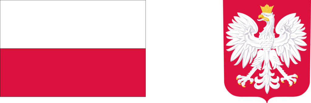 Na zdjęciu wnętrze Muzeum Męczeństwa w Żabikowie z flagą Polski i napisem "DOTACJE 2026" przy godle państwowym.